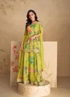 Green Multi Colour Sangam By Sayuri Chinon Silk Sharara Readymade Suits Wholesale Shop In Surat 5538