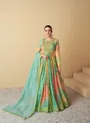 Green Multi Colour Vaari By Gulkayra Muslin Printed Embroidery Readymade Suits Wholesale Online 7487