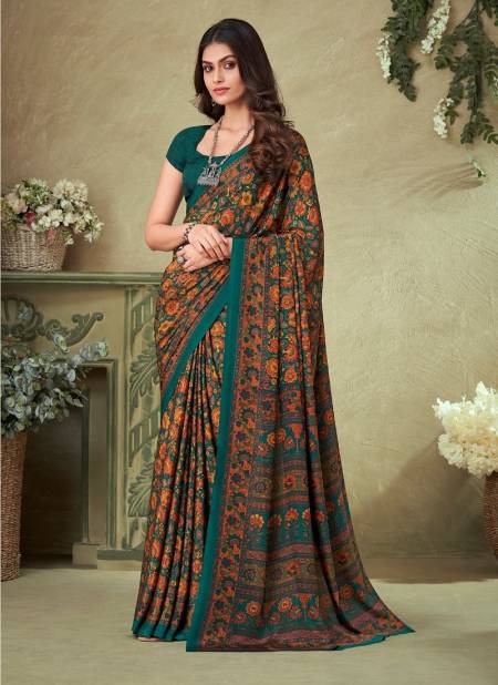 Green Multi Colour Vivanta Silk 16 By Ruchi Printed Silk Crepe Saree Wholesalers Price In Surat 21504 B