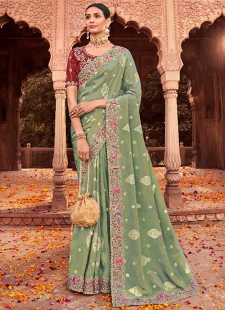 Green Naksh Mahaveera Wedding Sarees Catalog 2106