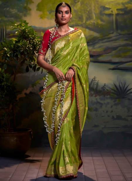 Green Parnika Wholesale Silk Saree Catalog 128