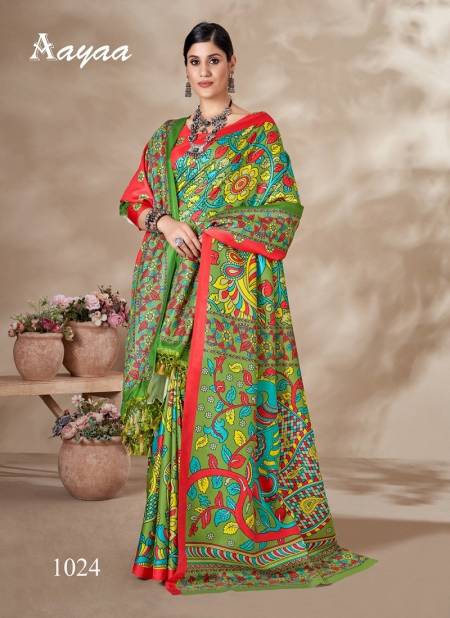 Green Pashmina Vol 3 By Aayaa Pashmina Designer Saree Catalog 1024