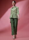 Green Raisin Cotton Printed Cord Set Western Catalog OLCOD0012