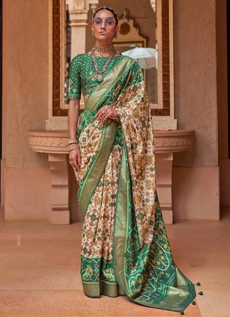 Green Rajvansh Wholesale Designer Printed Saree Catalog R 635 B