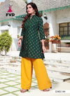 Green Regular Wear And Office wear Foil Print Reyon Designer Kurtis with Plazzo Collections