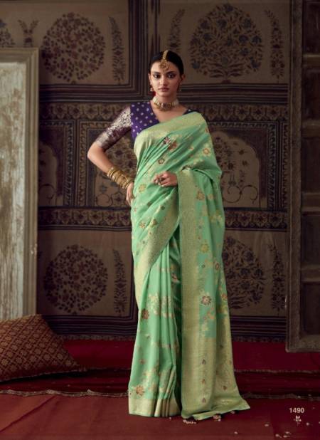 Green Roop Kala By Kimora Crepe Georgette Wedding Wear Designer Saree Catalog 1490