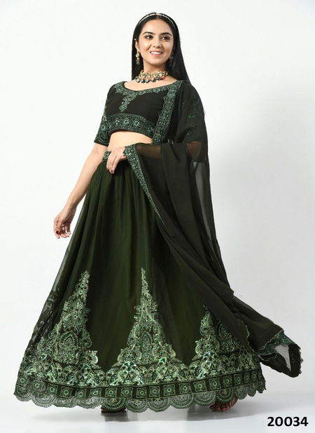 Green Ruhika By Biva Designer Lehenga Choli Catalog 20034 Catalog