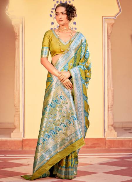 Green Stuti Silk Rajpath Colors Wholesale Banarasi Silk Sarees Catalog 115006