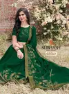 Green Subhash Saree Shringar Chiffon Zari Foral Work Printed Designer Heavy Saree 65010