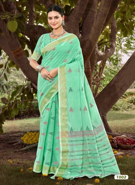 Green Surmaai By Bunawat Cotton Daily Wear Wholesale Sarees Manufacturers 1002