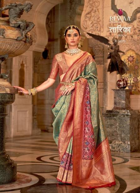 Green Taarika By Rewaa Banarasi Silk With Zari Weaving Designer Saree Catalog R 1030