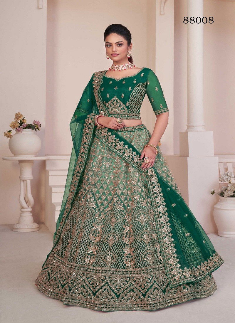 Green Volume 53 By Arya Designs 88001 To 88016 Series Designer Lehenga Choli Wholesalers In Delhi 88008