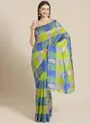 Green and Blue Bhagalpuri Saree 8