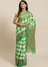 Green and White Bhagalpuri Saree 18
