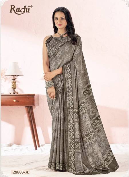 Grey Aadhya Vol 1 By Ruchi Tussar Silk Designer Saree Catalog 28803 A