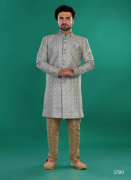 Grey Colour 1646 1 Wedding Wear Mens Indo Western Suppliers In India 3510