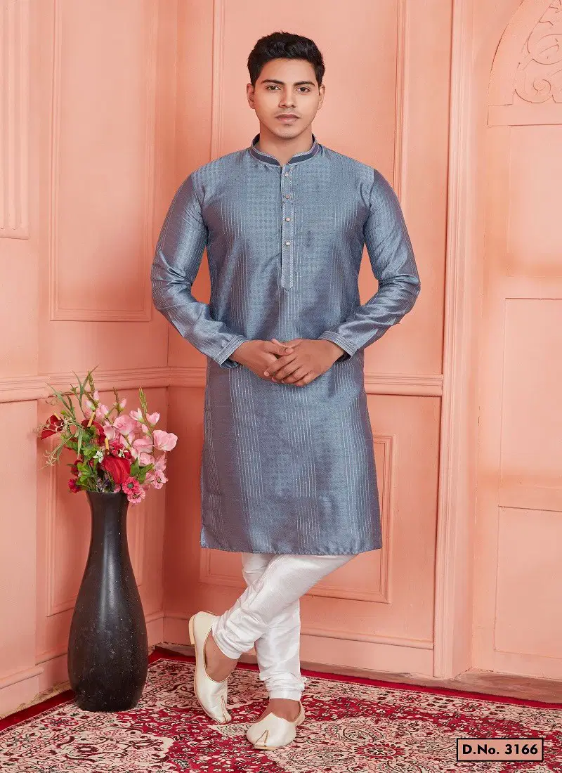 Grey Colour 1658 Function Wear Mens Indo Western Surat Wholesale Online 3166