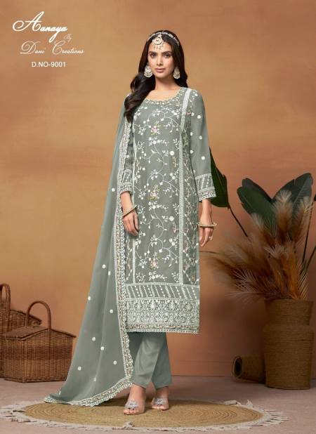 Grey Colour Aanaya Vol 190 By Twisha Designer Soft Organza Wedding Wholesale Salwar Suit Wholesale In India 9001