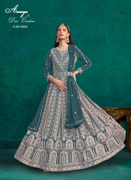 Grey Colour Aanaya Vol 192 By Twisha Faux Georgette Surat Gown With Dupatta Wholesale Market 9203