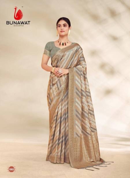 Grey Colour Alia Silk By Bunawat Daily Wear Cotton Printed Saree Wholesale Clothing Suppliers in India 1002