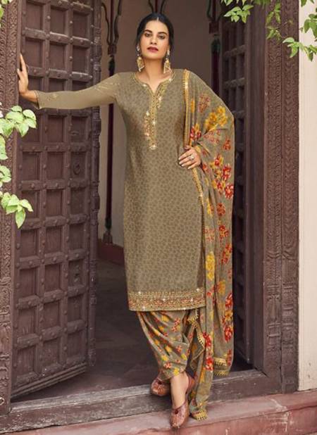 Grey Colour Cherry Silk Vol 1 Radha Wholesale Punjabi Patiyala Suits Catalog 11005