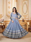 Grey Colour Flory Vol 45 By Kf Shubhkala Anarkali Long Gown Readymade Suits Wholesale Shop In Surat 5014
