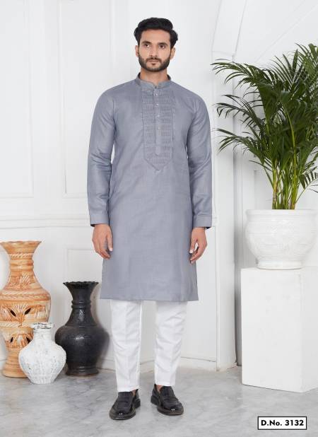Grey Colour Function Mens Wear Pintux Designer Kurta Pajama Wholesale Price In Surat 3132