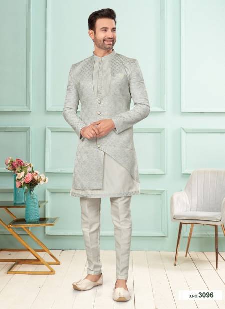 Grey Colour GS Fashion Function Wear Mens Designer Indo Western Exporters In India 3096
