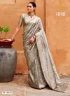 Grey Colour Gatha By Trirath Banarasi Silk Wedding Wear Saree Exporters In India TR-10470