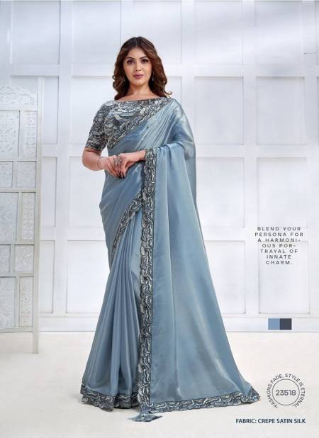 Grey Colour Majestica 23500 By Mahotsav Party Wear Saree Best Wholesale Shop In Surat 23518
