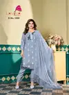 Grey Colour Mubarak Vol 3 By Lavika Velvet Embroidery Kurti Bottom With Dupatta Catalog 1009