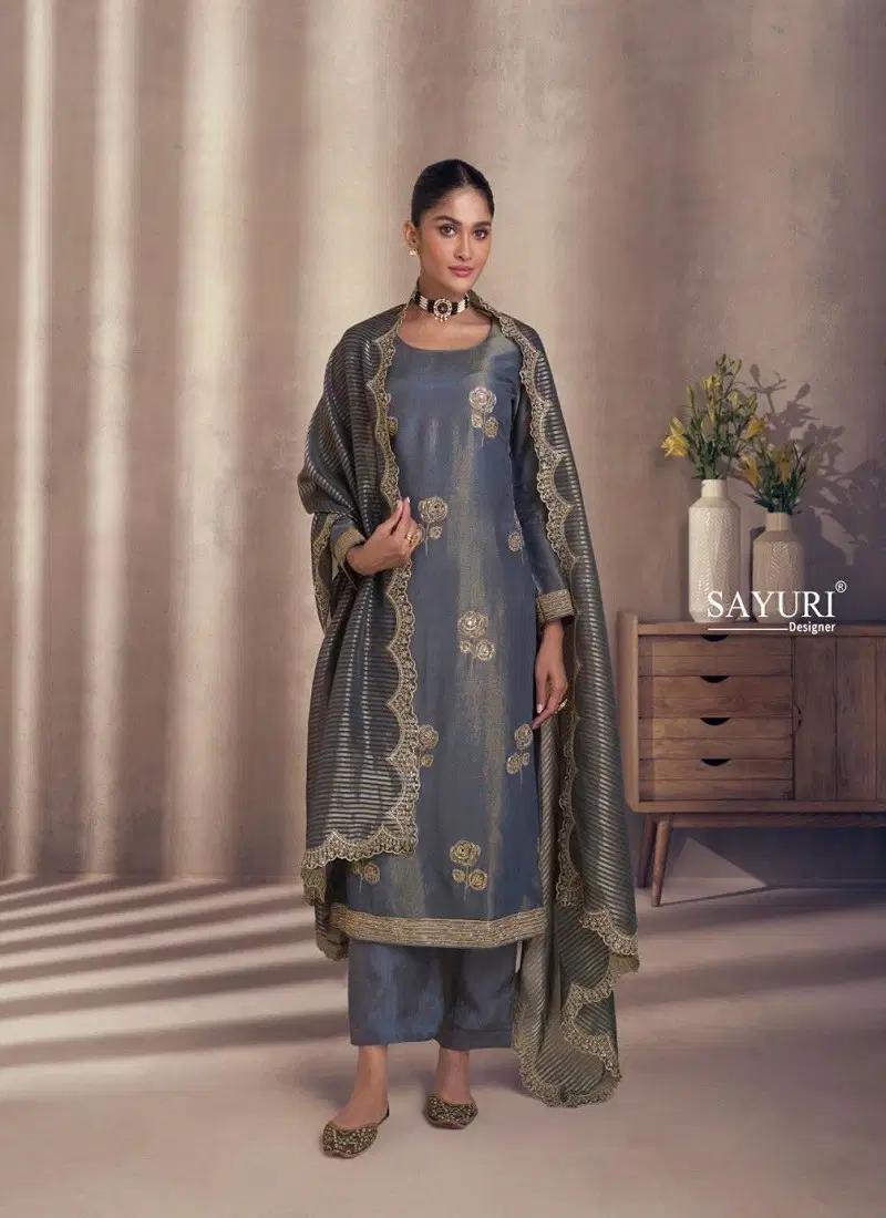 Grey Colour Naaz By Sayuri Simar Silk Readymade Suits Wholesale Online 5640