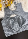 Rk Blouse Grey Colour New Plain Designer Simar Silk Party Wear Blouse Catalog B
