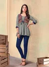 Grey Colour Nora Vol 1 By Vardan Rayon Ladies Top Western Catalog 2043