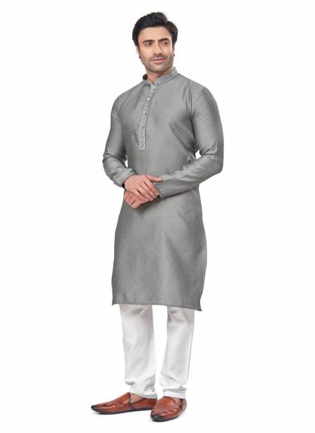 Grey Colour Outluk Vol 131 Jacquard Pintex Mens Wholesale Kurta Pajama Manufacturers 131009