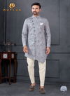 Grey Colour Outluk Wedding Collection Vol 30 Silk Mens Wholesale Indo Western Manufacturers 30007