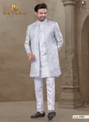 Grey Colour Outluk Wedding Collection Vol 37 Wedding Wear Mens Indo Western Manufacturers 3707