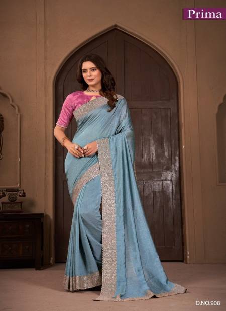 Grey Colour Prima 901 To 908 Vichitra Blooming Party Wear Saree Wholesale Market In Surat 908