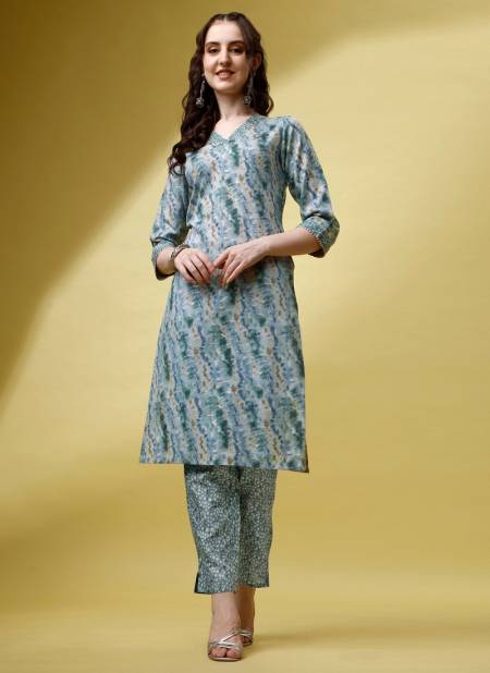 Grey Colour Raisin Magic Rayon Daily Wear Designer Kurti With Bottom Catalog OLSET0013