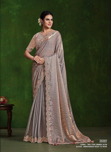 Grey Colour Ranjhana Mohmanthan By Mahotsav Designer Wedding Wear Online Saree Wholesale 24307