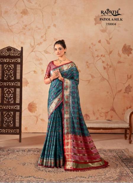 Grey Colour Ridhhi-Siddhi By Rajpath Patola Silk Ocassion Sarees Exporters In India 350004