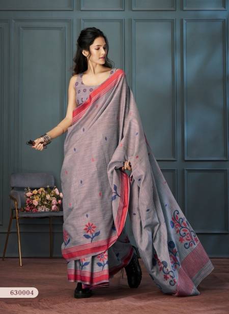 Grey Colour Rolex By Rajpath Handloom Linen Daily Wear Saree Orders In India 630004