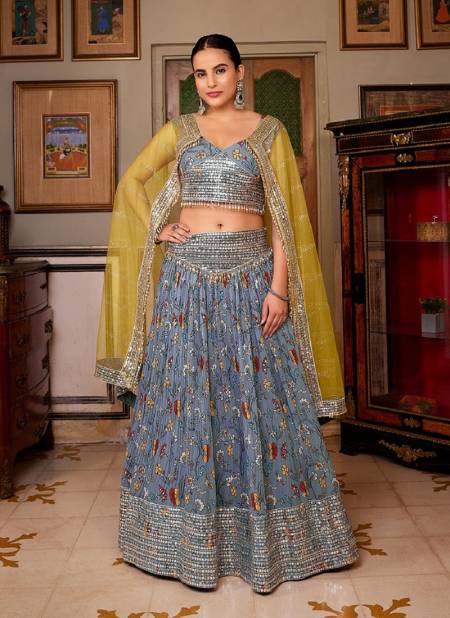 Grey Colour SS 151 Wedding Wear Designer Georgette Lehenga Choli Wholesale Clothing Distributors In India 1839