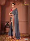 Grey Colour Sakhi By Suma Black Rangoli Designer Party Wear Saree Wholesale Online 8009