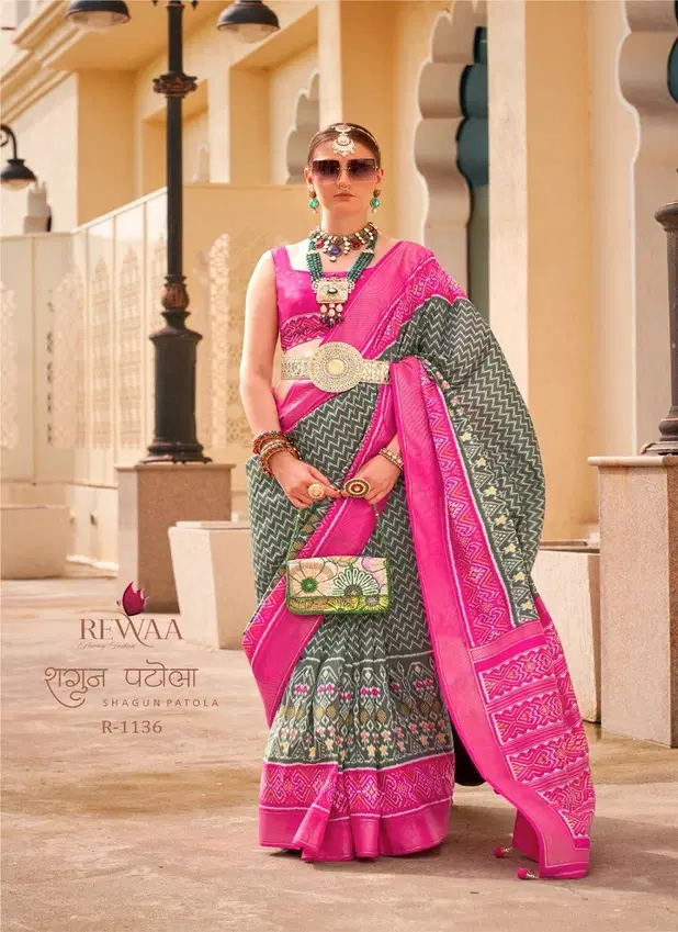 Shagun Patola By Rewaa Silk Designer Saree Catalog