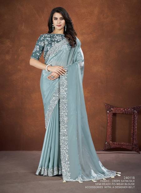 Grey Colour Shah Saki 24000 Mahotsav New Designer Wear Saree Suppliers in India 24011