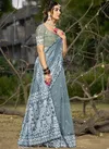 Grey Colour Silver Line Cotton By Bunawat Designer Wedding Saree Suppliers In India 1004