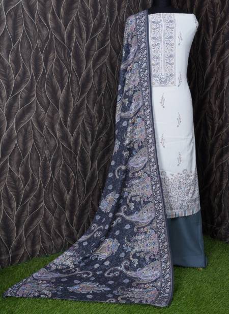 Grey Colour Tuffy By Gulzara Pashmina Non Catalog Dress Material 4016 B