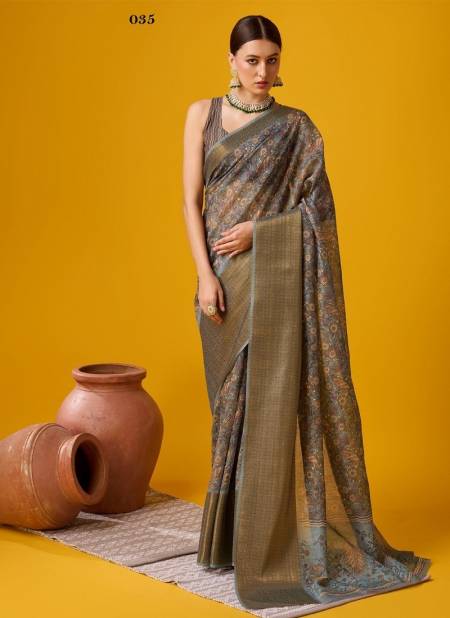 Grey Colour Vantara Vol 5 By Bunawat Printed Designer Pashmina Sarees Orders In India 35