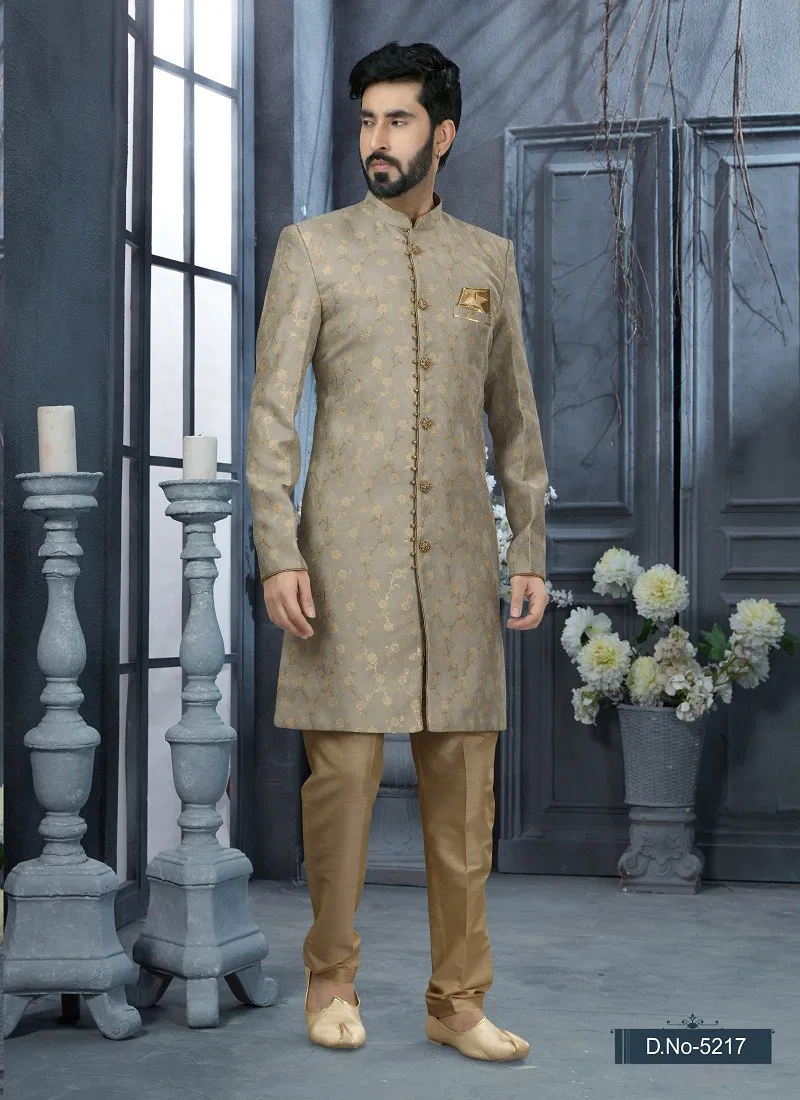 Grey Colour Vol 11 Wedding Wear Mens Indo Western Suppliers In India 5217